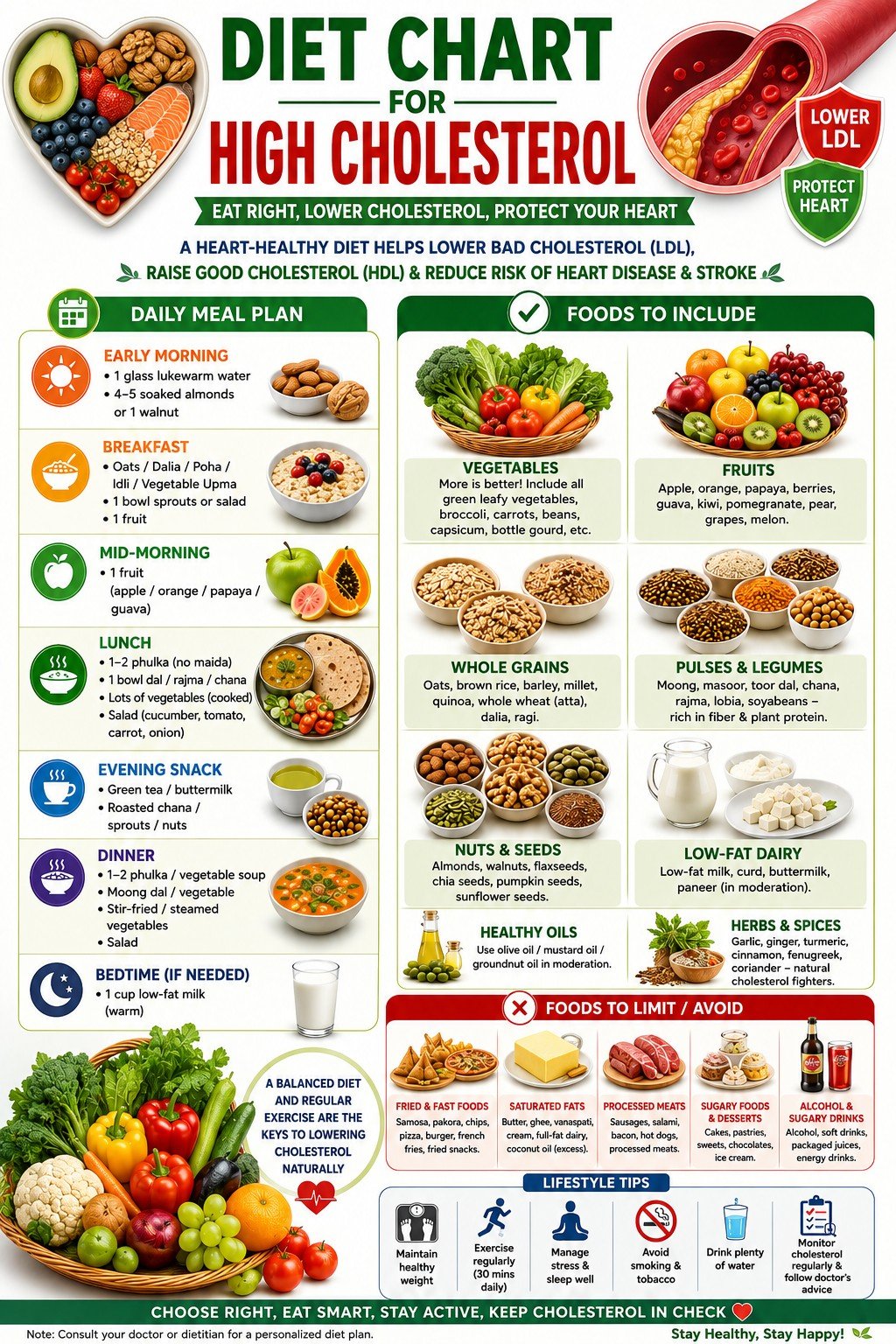 High Cholesterol diet chart