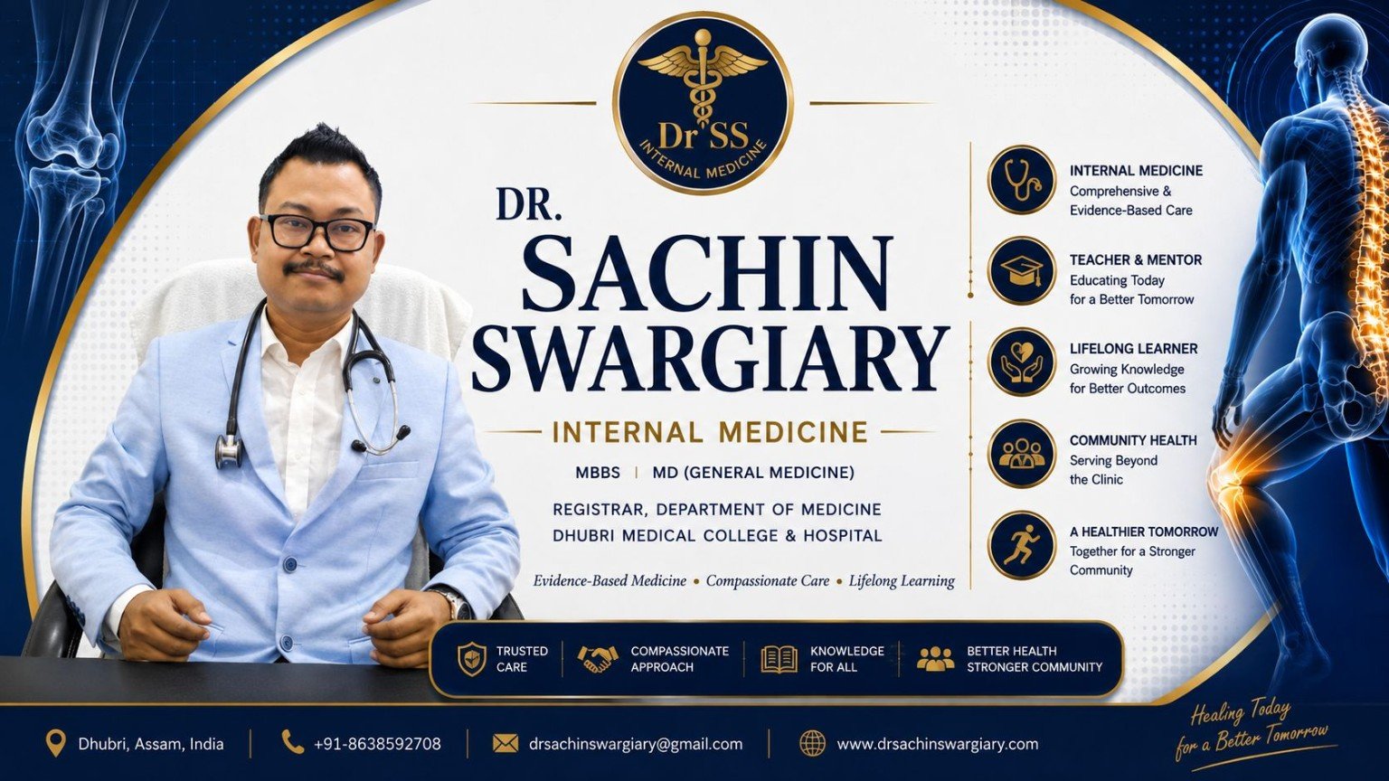 Professional profile card of Dr. Sachin Swargiary